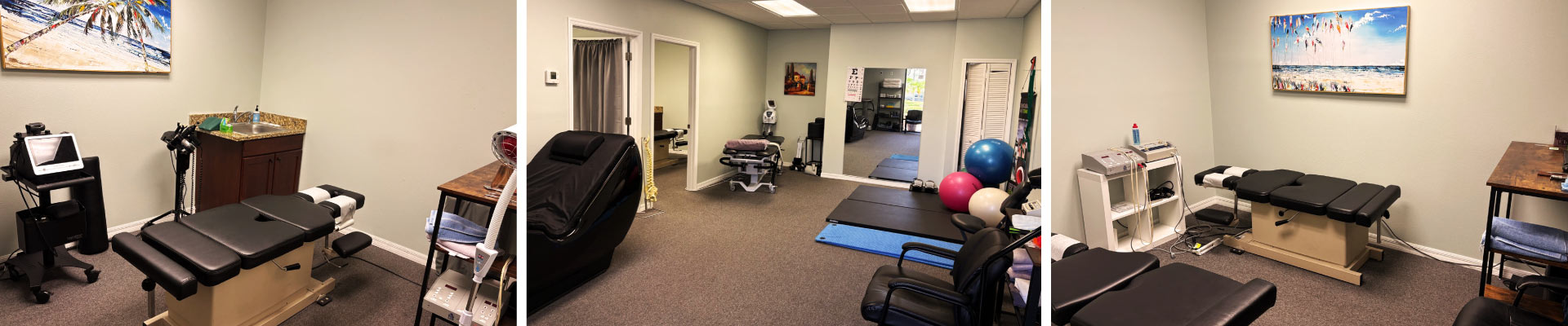 exam rooms and stretch area